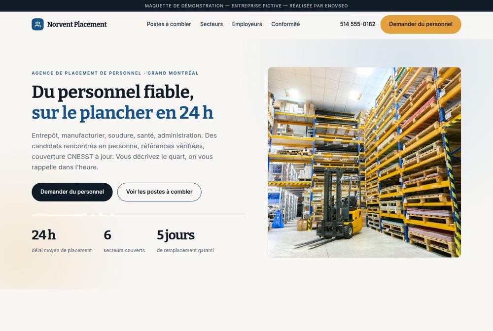 Maquette Agence de placement de personnel — Norvent Placement