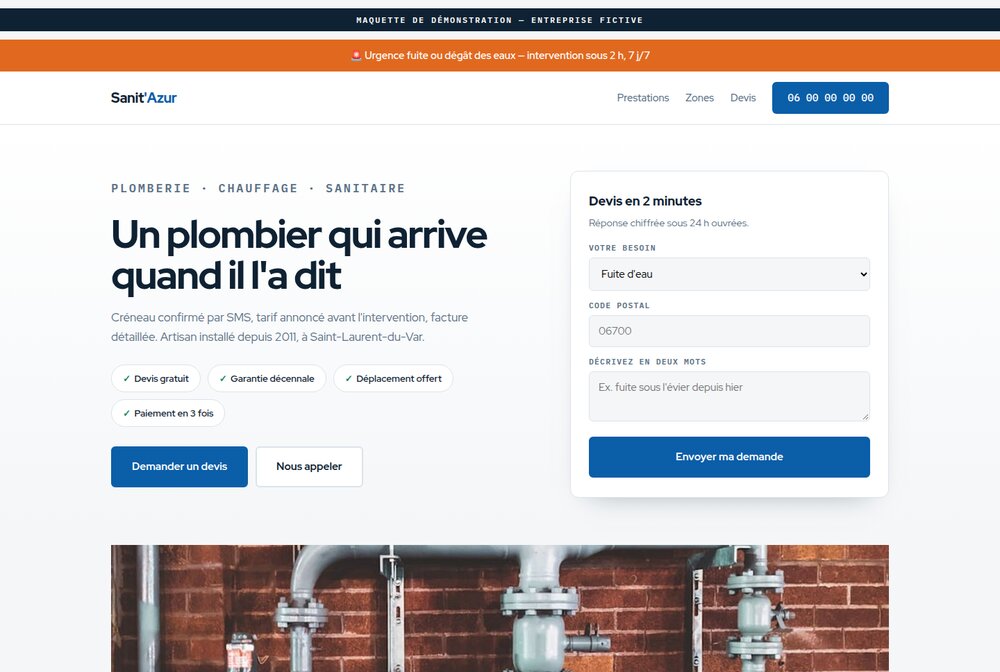 Maquette Artisan / BTP — Sanit'Azur