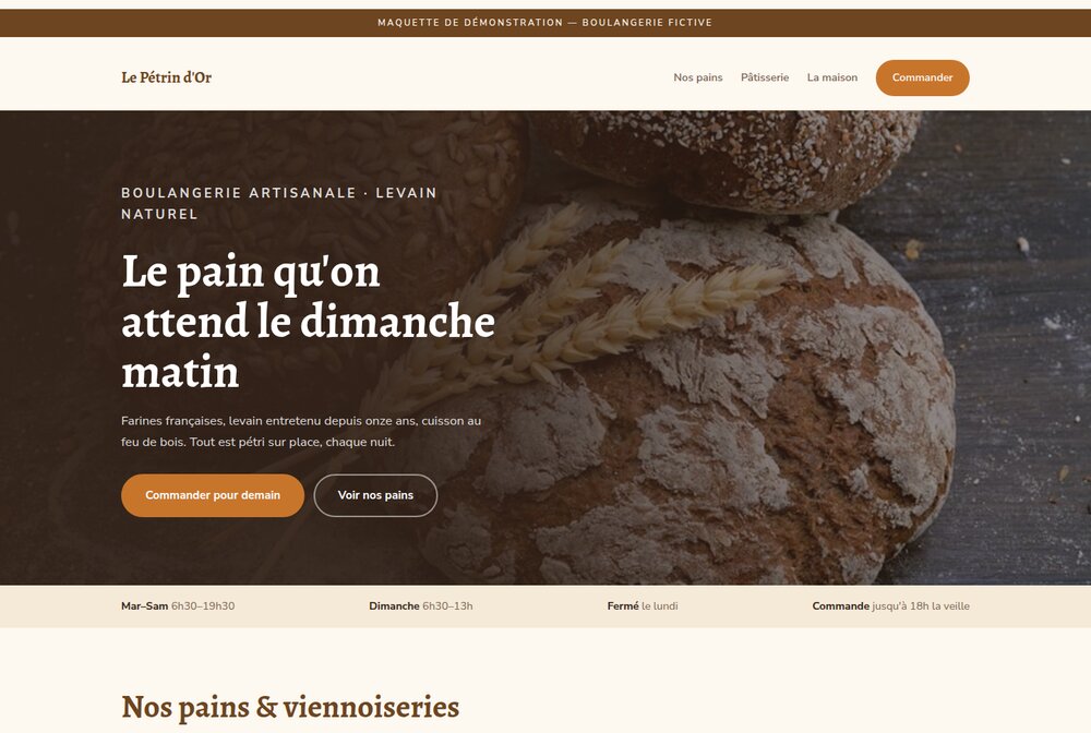 Maquette Boulangerie — Le Pétrin d'Or