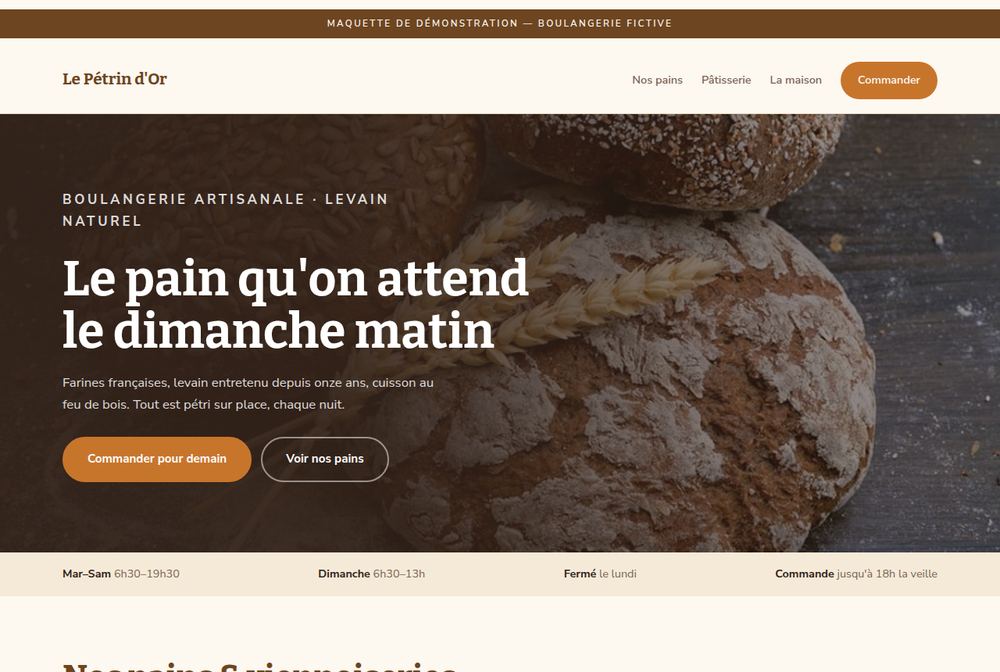 Maquette Boulangerie — Le Pétrin d'Or