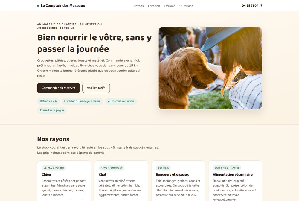 Maquette Boutique pour animaux — Le Comptoir des Museaux