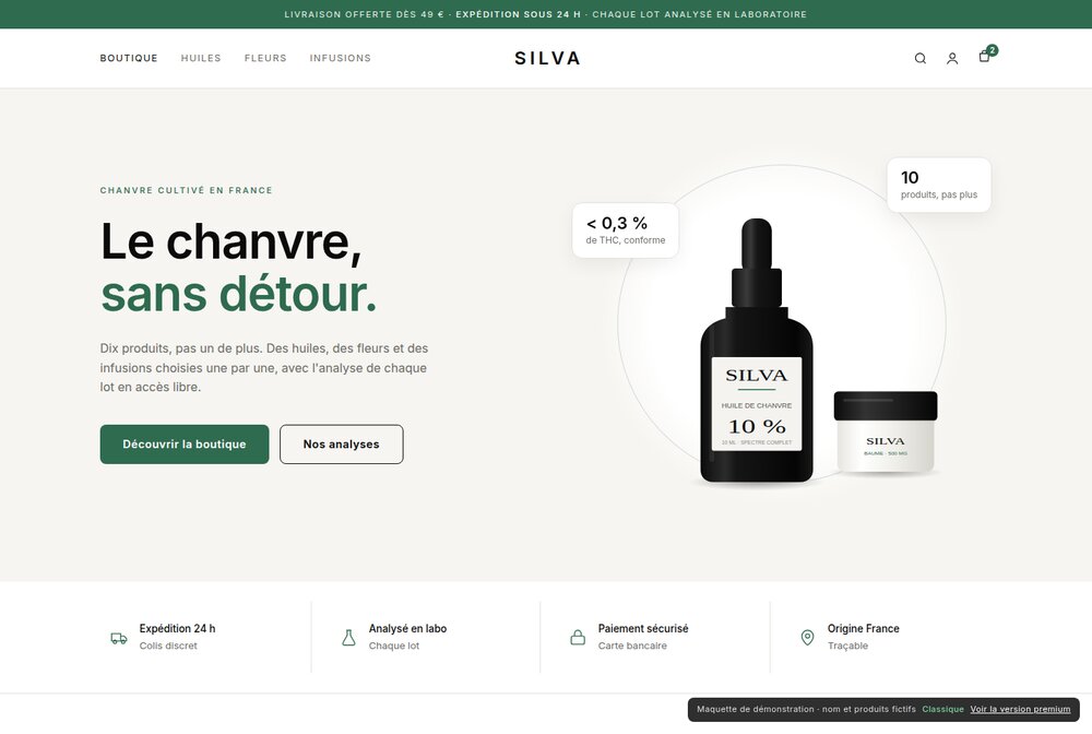 Maquette CBD et chanvre — Silva