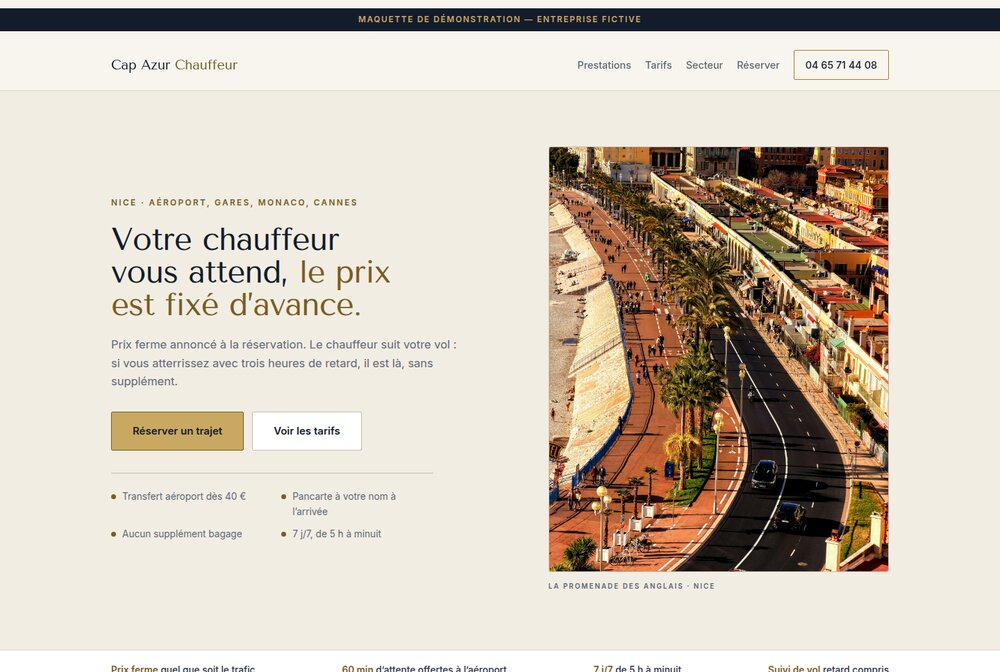 Maquette Chauffeur privé haut de gamme — Cap Azur Chauffeur