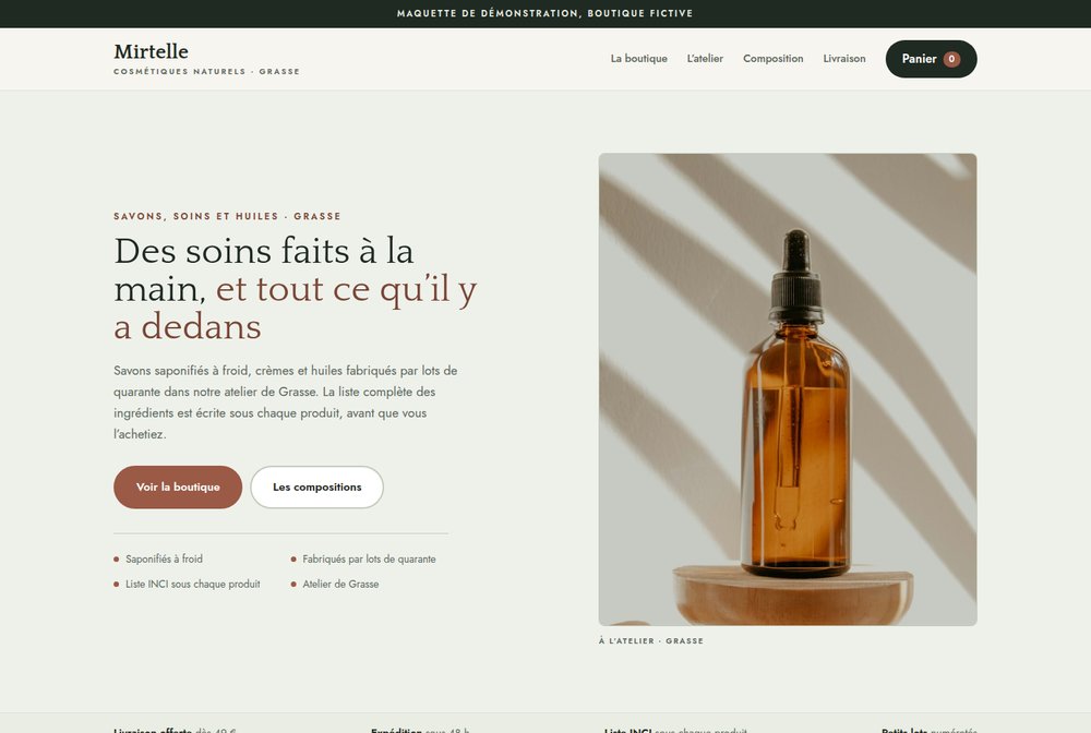 Maquette Cosmétiques — Mirtelle