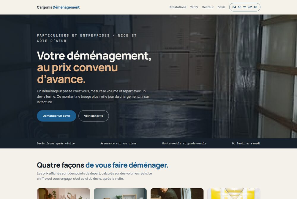 Maquette Déménagement de particuliers et d’entreprises — Cargonis Déménagement