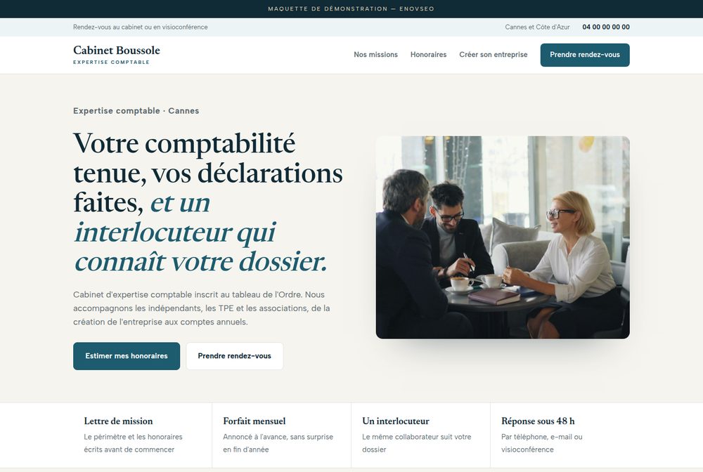Maquette Expert-comptable — Cabinet Boussole