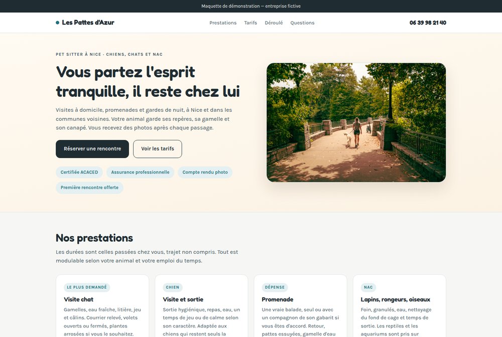 Maquette Pet sitter — Les Pattes d’Azur