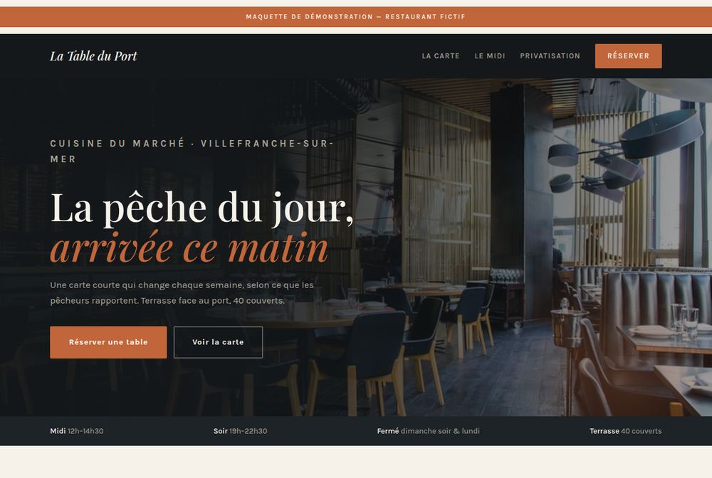 Maquette Restaurant — La Table du Port