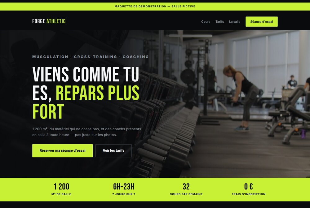 Maquette Salle de sport — Forge Athletic