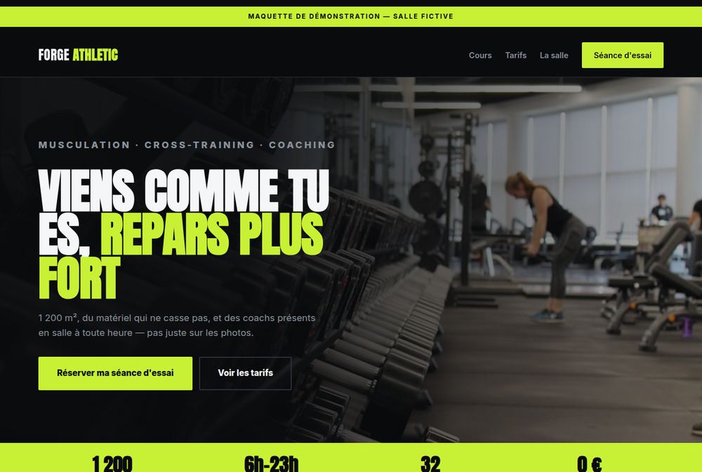 Maquette Salle de sport — Forge Athletic