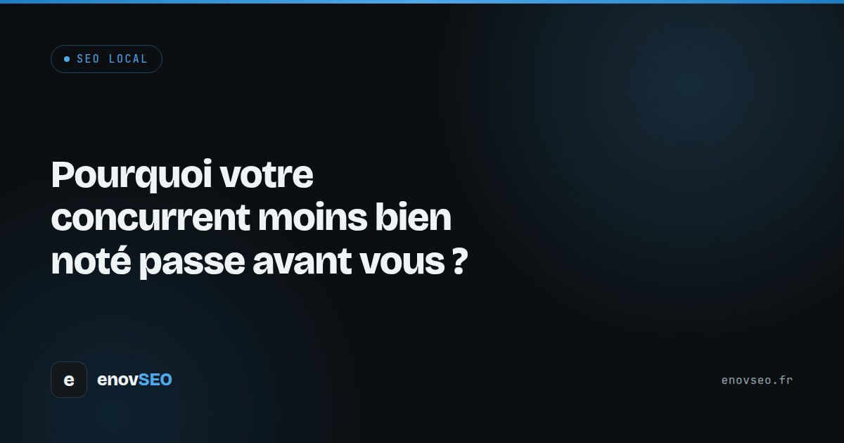 Couverture de l article : Pourquoi votre concurrent moins bien noté passe avant vous ?