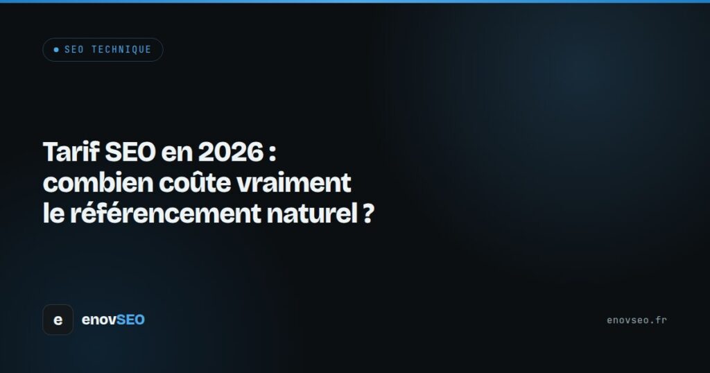 Couverture de l article : Tarif SEO en 2026, combien coûte vraiment le référencement naturel