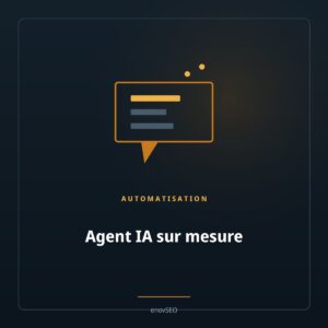 Bulle de conversation reliee a des noeuds, illustrant un assistant IA