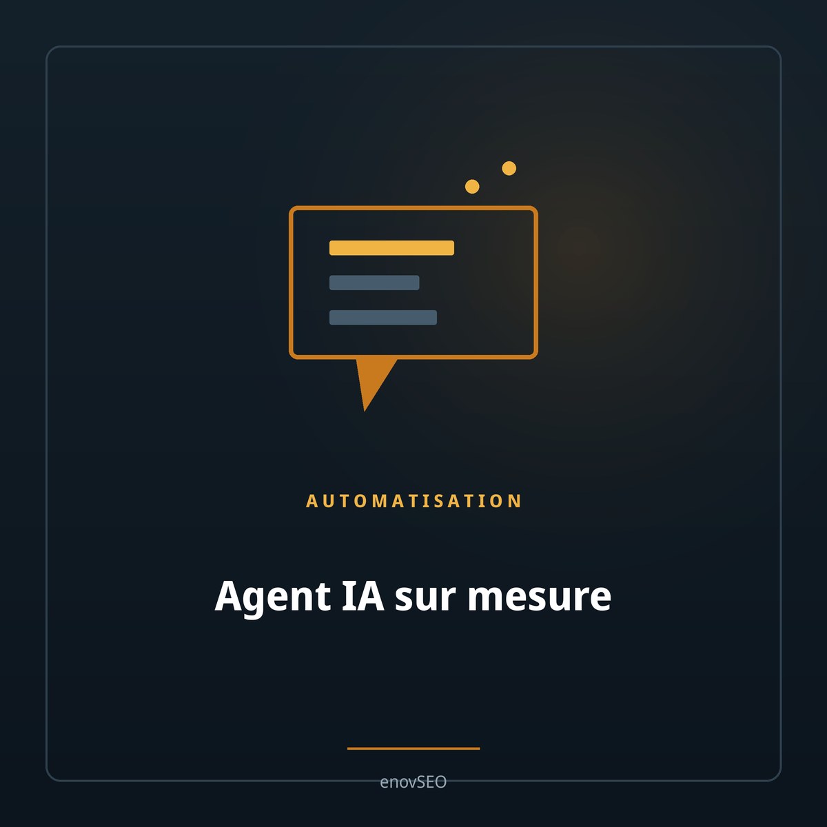 Bulle de conversation reliee a des noeuds, illustrant un assistant IA