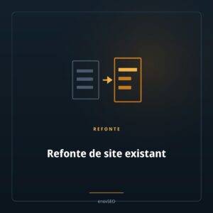Ancien site gris et nouveau site ambre relies par une fleche