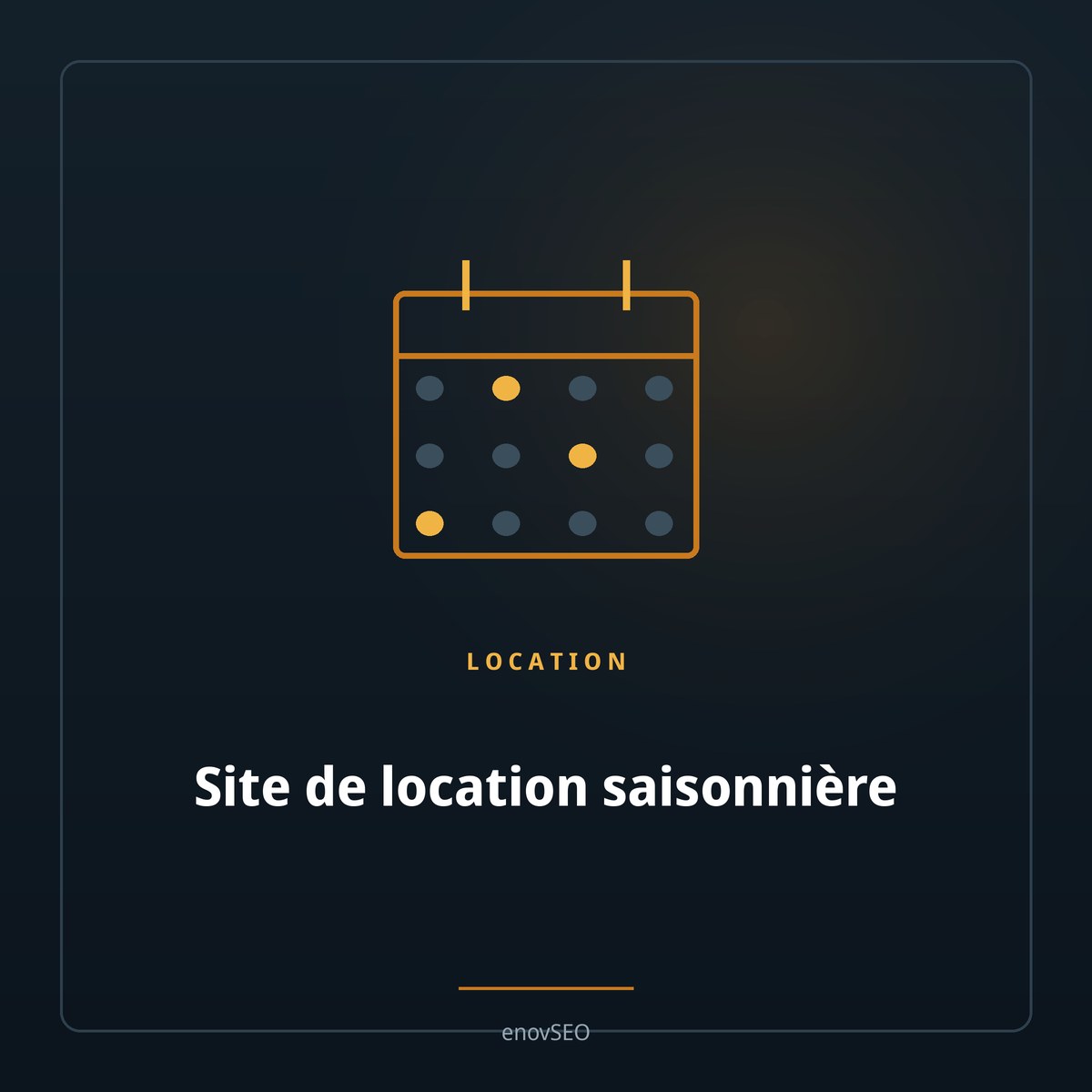 Calendrier ambre, illustrant le site de location saisonniere en direct