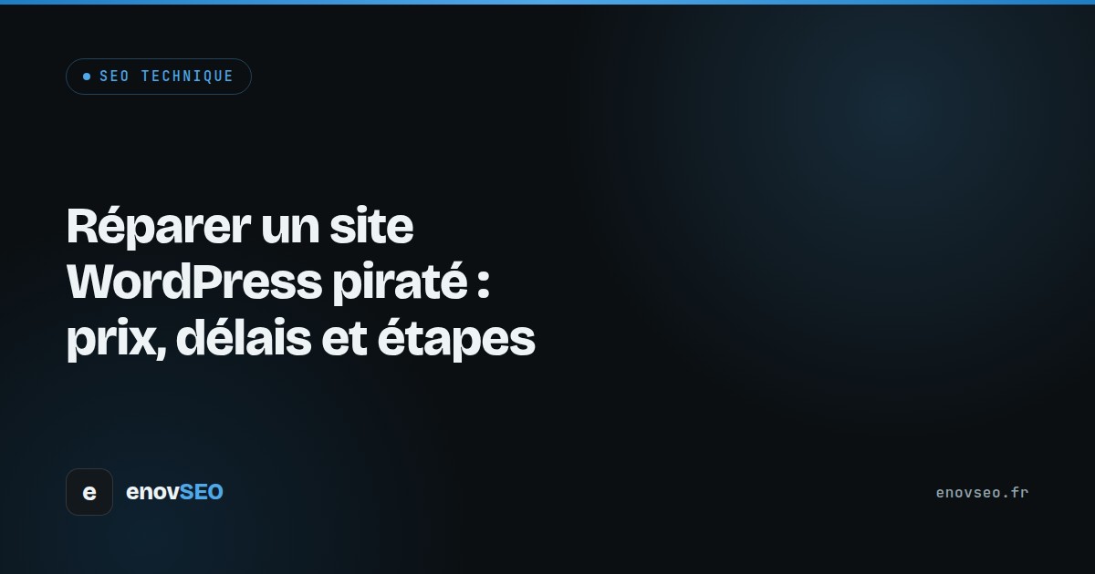 Réparer un site WordPress piraté : prix, délais et étapes