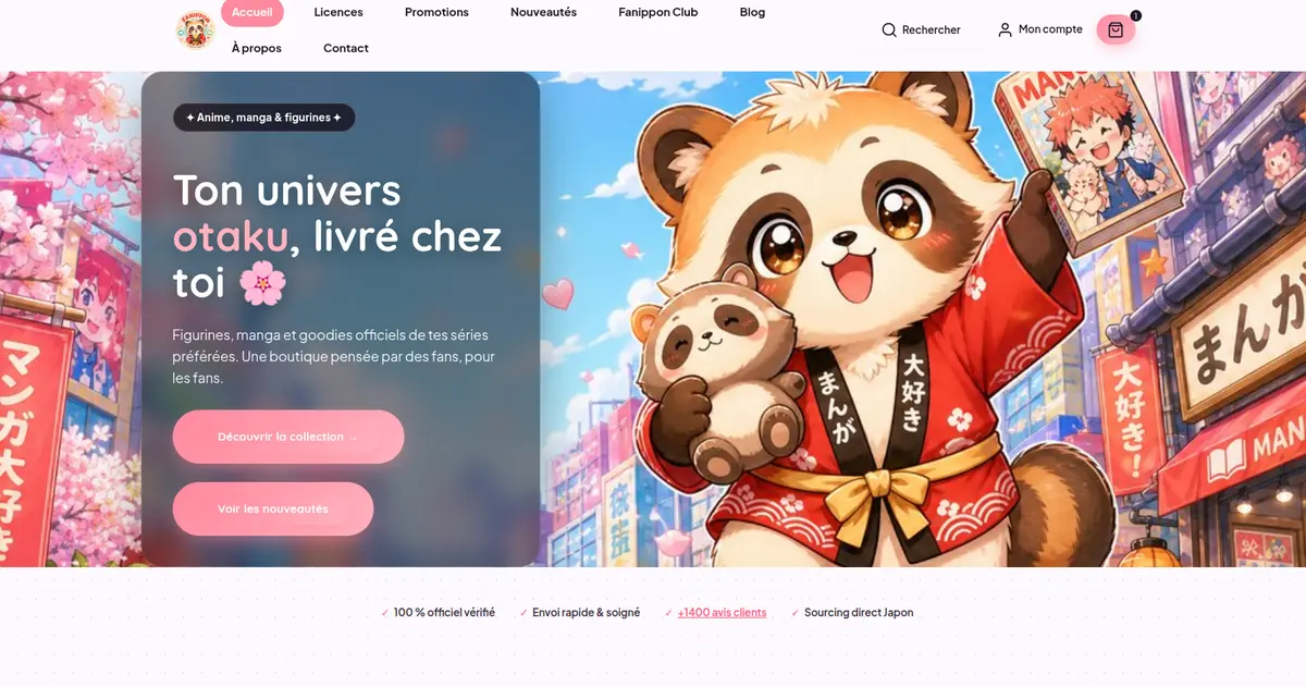Fanippon.fr avant refonte : ancienne page d'accueil, sans bandeau de réassurance